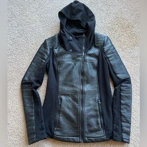 Blanc Noir Hooded Moto Jacket